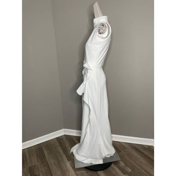 NWT Chiara Boni La Petite Robe Gudrum Halter Ruffle Gown Size 8 $995